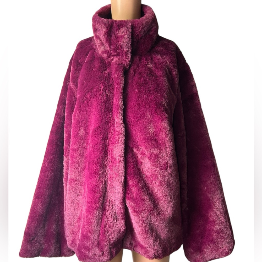 Plush Fuchsia Faux Fur Jacket